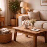 Aufgeräumtes Wohnzimmer mit Korb und Decke – Haushalt in den Griff bekommen nach Reset